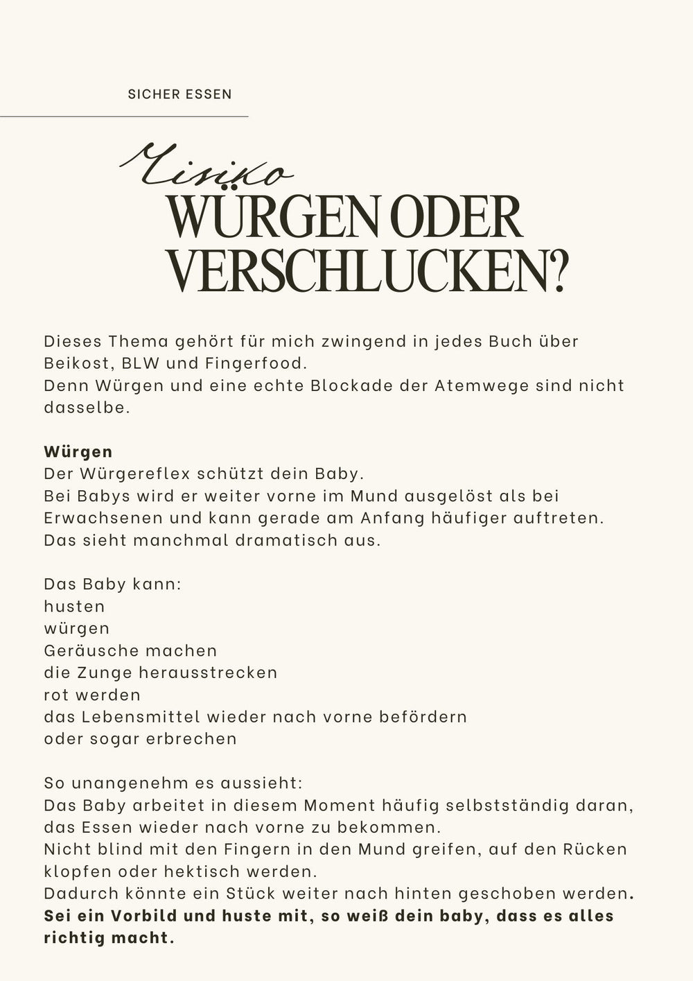 Leseprobe: Würgen oder Verschlucken
