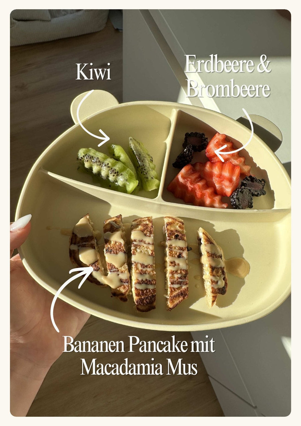 Leseprobe: BLW Teller Inspiration mit Bananen Pancakes